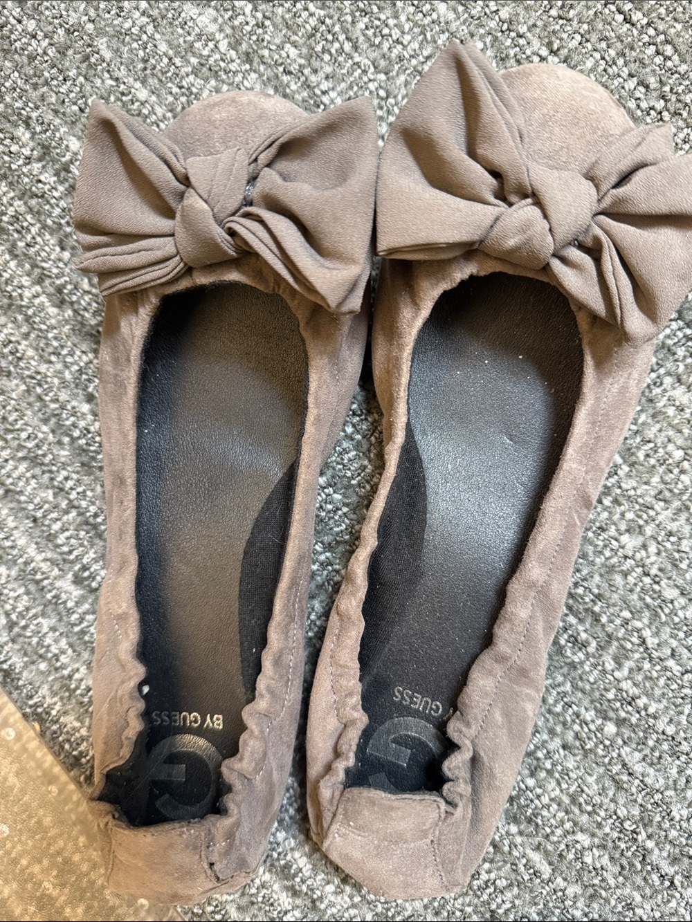 G by Guess Bow-Trim Ballet Flats in Grey
